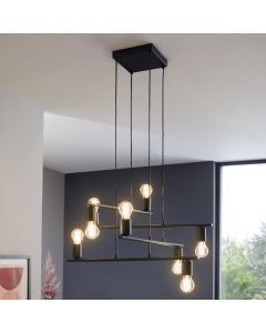 Metalowa industrialna lampa wisząca czarna, Evelyne