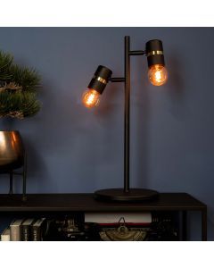 Aluminiowa lampa stołowa czarna, Jelger, z przełącznik
