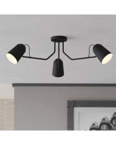 Aluminiowa industrialna lampa sufitowa czarna, Jelco