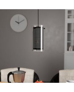 Tkanina design lampa wisząca czarna, Barceno