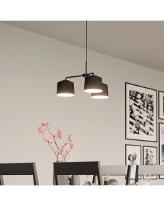 Aluminiowa industrialna lampa wisząca czarna, Vinod