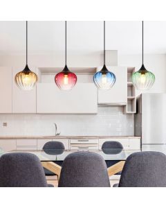 Szklana design lampa wisząca nad stół do jadalni wielokolorowa, Herm