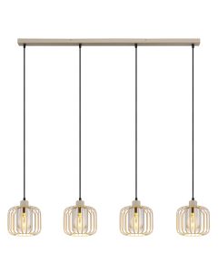 Metalowa industrialna lampa wisząca nad stół do jadalni beżowa, Jolanda