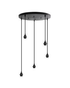 Aluminiowa lampa wisząca bez abażur czarna, Rika