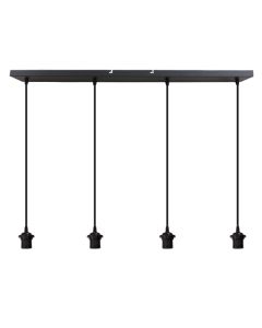 Aluminiowa lampa wisząca bez abażur czarna, Rika