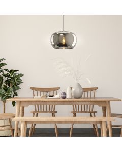 Design lampa wisząca nad stół do jadalni szara, Vidro