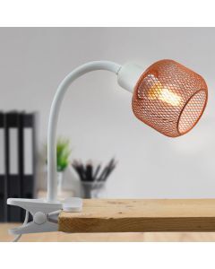 Industrialny reflektor z klamrą pomarańczowy, Emado, z przełącznik