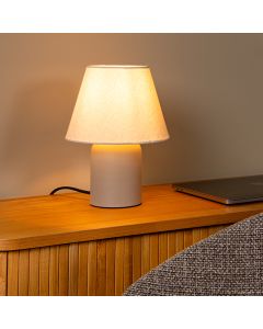 Ceramiczna lampa stołowa beżowa, Macia, z przełącznik