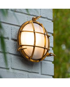 Złota lampa zewnętrzna retro, Dudley, IP65