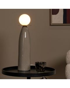 Ceramiczna lampa stołowa szara, Figaro, z przełącznik