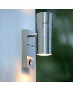 Chromowany kinkiet zewnętrzny z czujnikiem ruchu nowoczesny, Arne, IP44