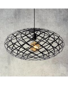 Czarna lampa wisząca nad stół do jadalni nowoczesna, Wolfram