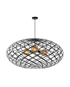 Czarna lampa wisząca nowoczesna, Wolfram