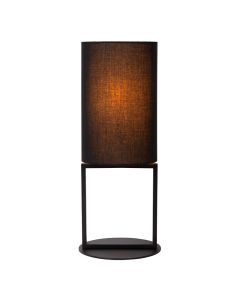 Czarna lampa stołowa rustykalna, Herman, z przełącznik