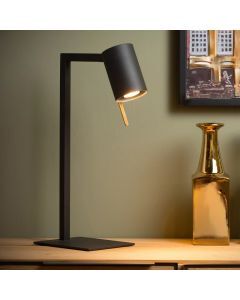 Czarna lampa biurkowa nowoczesna, Lesley, z przełącznik
