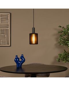 Czarna lampa wisząca nowoczesna, Lambres