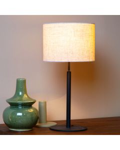 Beżowa lampa stołowa rustykalna, Maya, z przełącznik