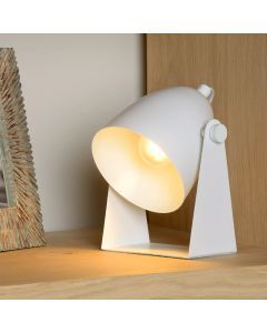 Biała lampa stołowa nowoczesna, Chago, z przełącznik