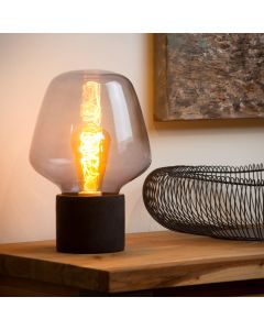 Betonowa lampa stołowa szara, Becky, z przełącznik