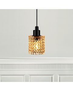 Bursztynowa lampa wiszaca retro, Hollywood