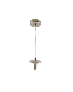 Metalowa lampa wisząca bez abażur niklowa, Minne
