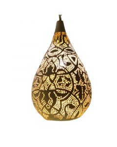Filigranowa orientalna lampa wisząca biała, Zina