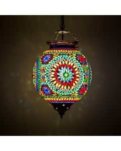 Mozaikowa orientalna lampa wisząca wielokolorowa, Aziza
