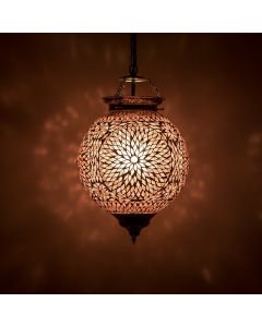 Mozaikowa orientalna lampa wisząca fioletowa, Aziza
