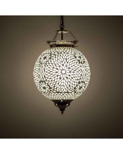 Mozaikowa orientalna lampa wisząca przezroczysta, Aziza