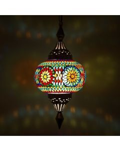 Mozaikowa orientalna lampa wisząca wielokolorowa, Aicha