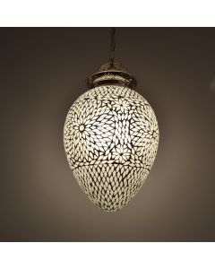 Mozaikowa orientalna lampa wisząca biała, Isa