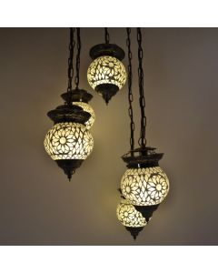 Mozaikowa orientalna lampa wisząca przezroczysta, Amir
