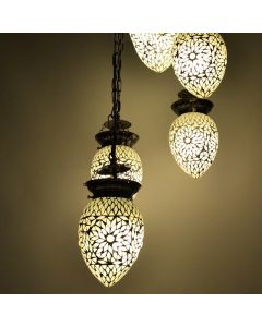 Mozaikowa orientalna lampa wisząca przezroczysta, Amir