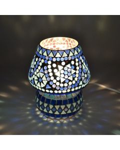 Mozaikowa orientalna lampa stołowa niebieska, Rachel