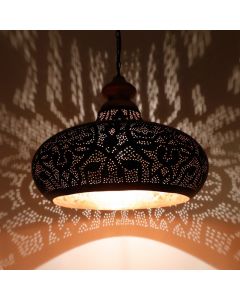 Filigranowa orientalna lampa wisząca czarna, Zina