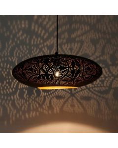 Filigranowa orientalna lampa wisząca czarna, Zina