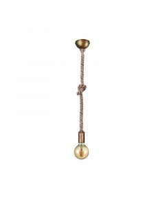 Brązowa lampa wisząca bez abażur rustykalna, Inca