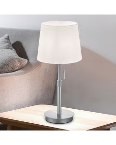 Niklowa lampa stołowa klasyczna, Niva, z przełącznik pociągowy
