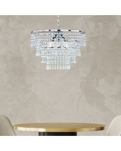 Chromowana lampa wisząca design, Allison