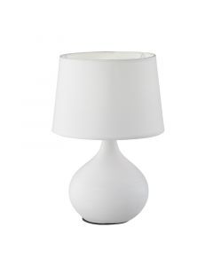 Ceramiczna lampa stołowa biała, Yesha, z przełącznik