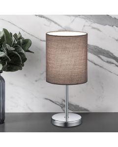 Chromowana lampa stołowa nowoczesna, Zoe, z przełącznik
