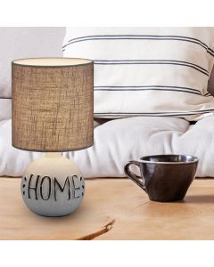 Ceramiczna lampa stołowa biała, Mosh, z przełącznik