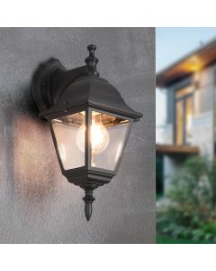 Czarna lampa zewnętrzna klasyczna, Lavina, IP44