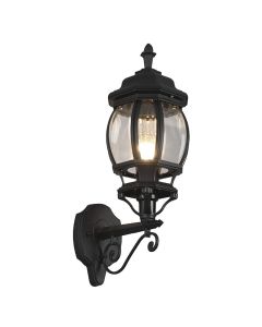 Czarna lampa zewnętrzna klasyczna, Evander, IP23