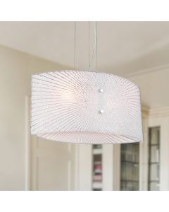 Chromowana lampa wisząca nad stół do jadalni metalowa, Quinten