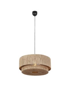 Beżowa lampa wisząca nad stół do jadalni rustykalna, Rinus