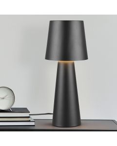 Czarna lampa stołowa nowoczesna, Lillyam, z przełącznik