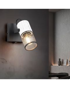 Czarny reflektor ścienny vintage, Marjet, z przełącznik