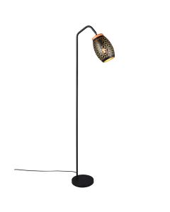 Czarna lampa stojąca nowoczesna, Delana, z przełącznik