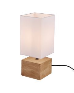 Drewniana lampa stołowa brązowa, Job, z przełącznik